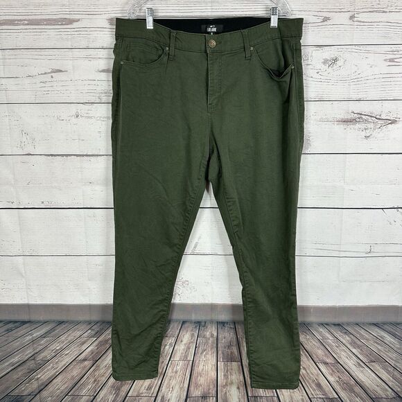 Lularoe Jeans Womens 36 Green Twill Skinny Stretch High Rise Comfort Office - Picture 1 of 13